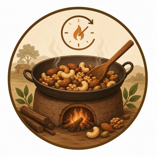 Nuts being slow roasted