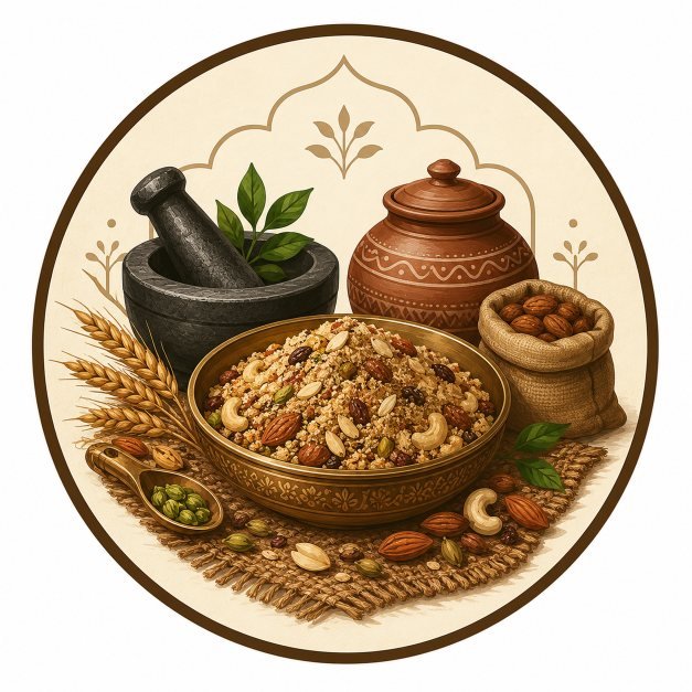 Mixing the traditional blend by hand
