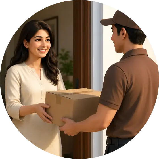 Fresh parcel delivered to the customer's door